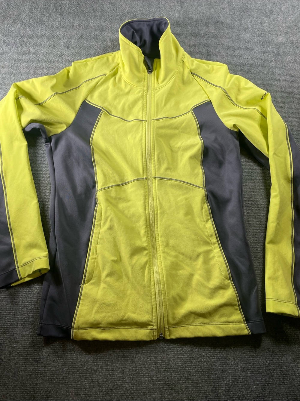 Columbia Two-Tone Yellow and Charcoal Utility Jacket